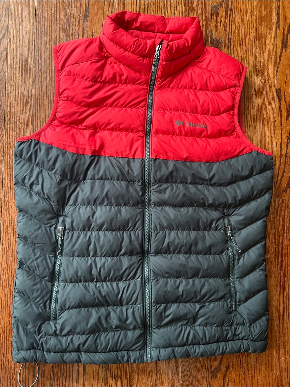 Columbia Means Red and Black Insulated Packable Vest